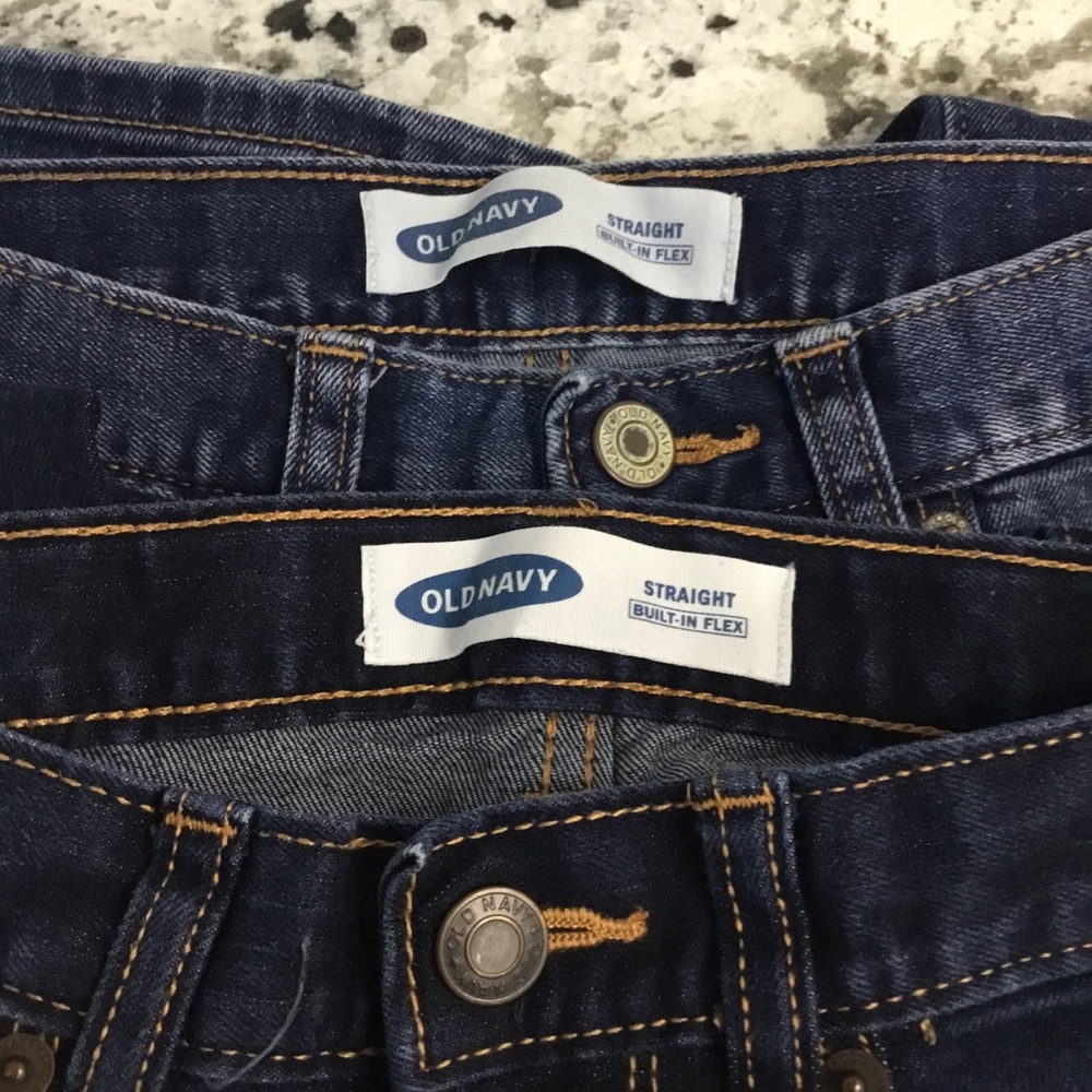 Old Navy  Girls Jeans 2 Pair Straight Built In Flex